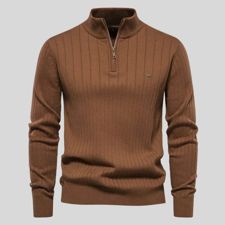 Jake | Men's Quarter Zip Pullover Ribbed Knit