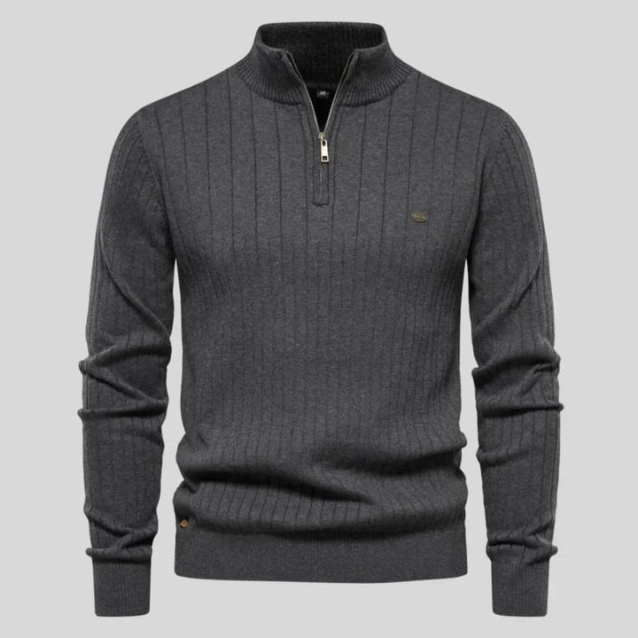 Jake | Men's Quarter Zip Pullover Ribbed Knit
