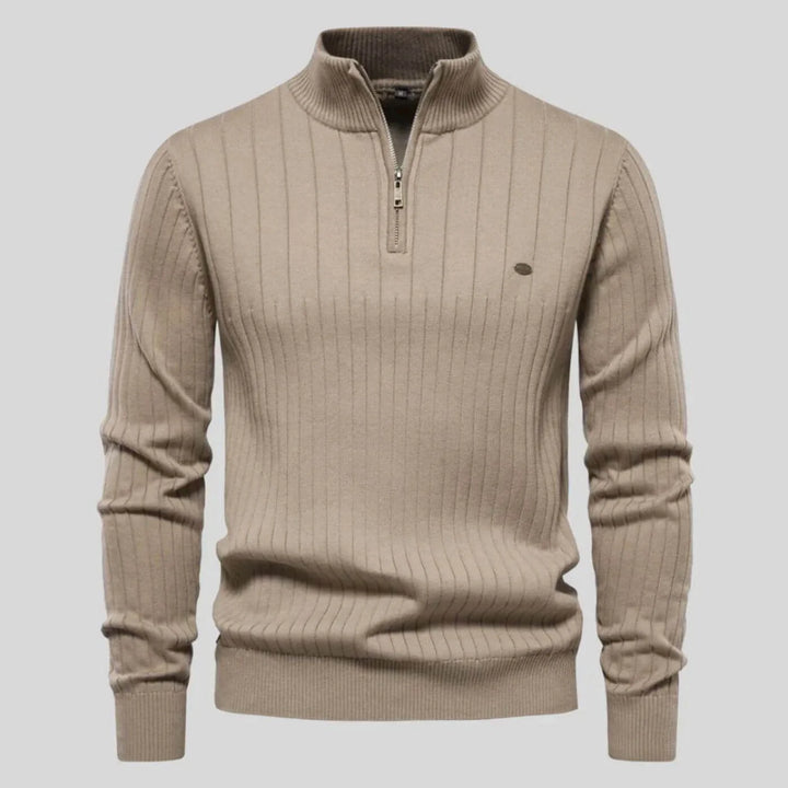 Jake | Men's Quarter Zip Pullover Ribbed Knit