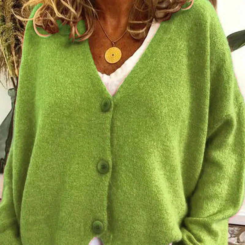 Jean | Women's V Neck Cardigan Button Front Relaxed