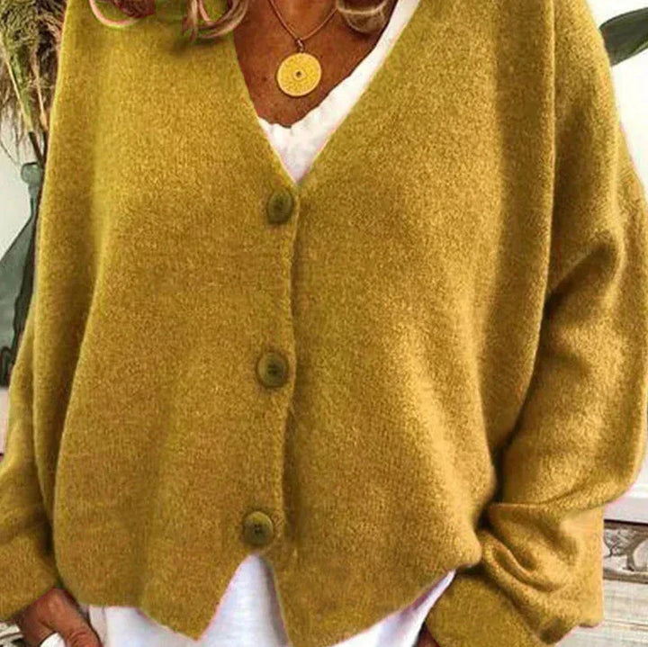 Jean | Women's V Neck Cardigan Button Front Relaxed