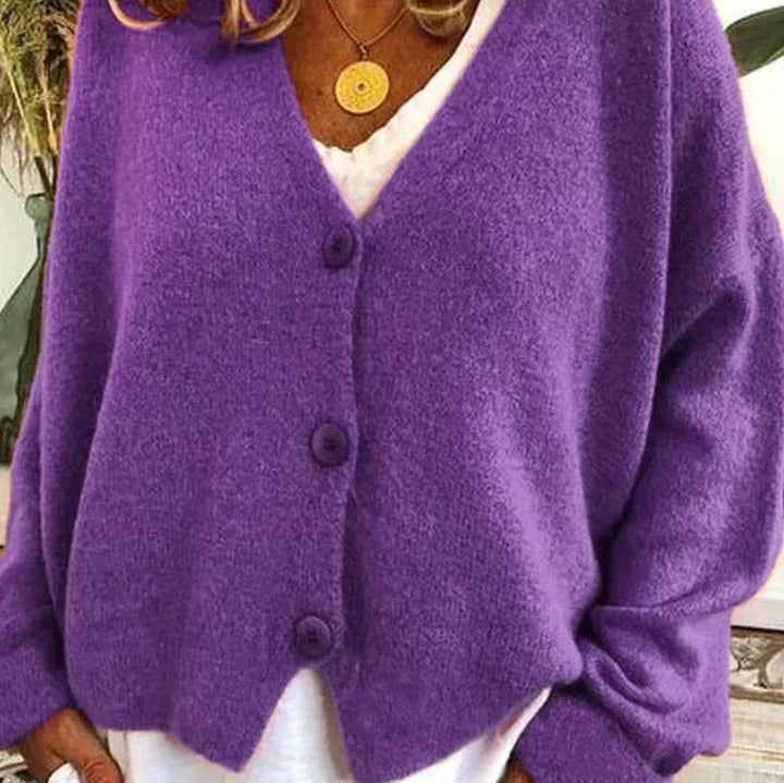 Jean | Women's V Neck Cardigan Button Front Relaxed