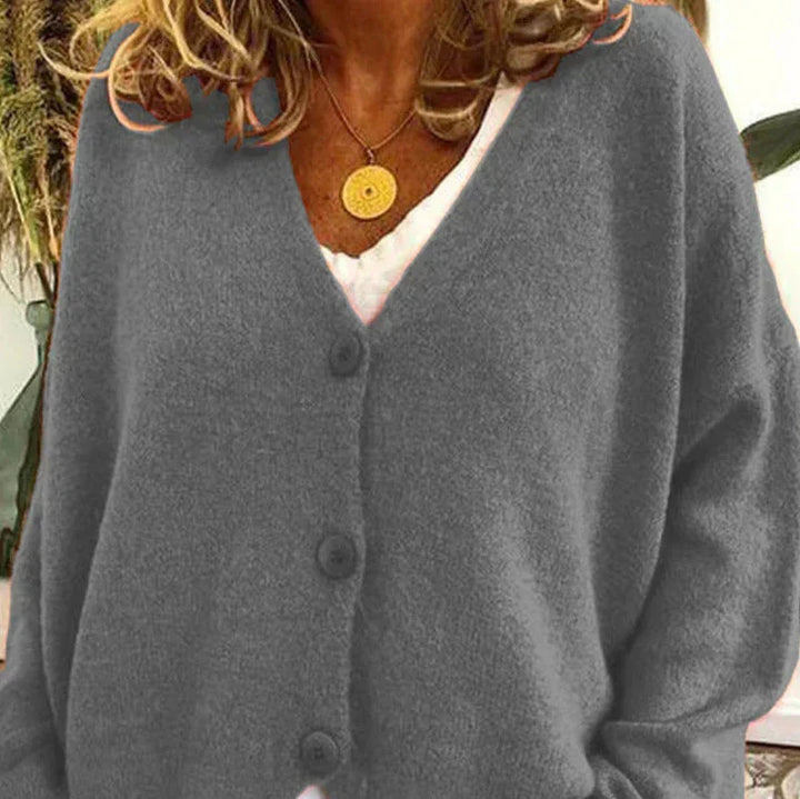 Jean | Women's V Neck Cardigan Button Front Relaxed