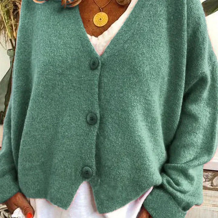 Jean | Women's V Neck Cardigan Button Front Relaxed