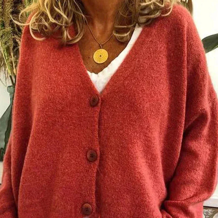 Jean | Women's V Neck Cardigan Button Front Relaxed