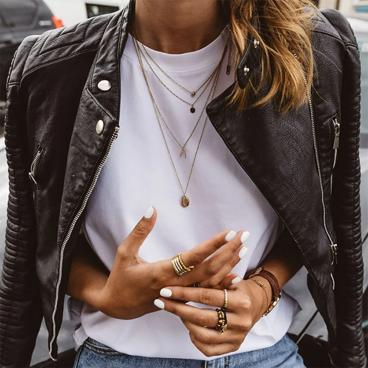 Jennifer | Women's Moto Jacket Zip Pockets Fitted