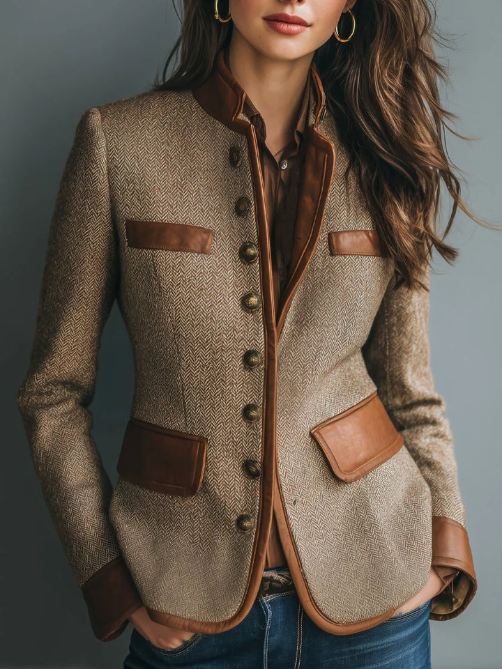 Kate | Women's Herringbone Coat Blazer Style