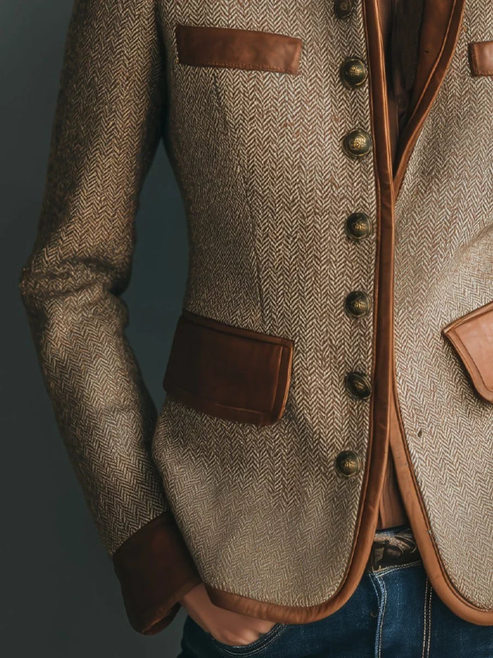 Kate | Women's Herringbone Coat Blazer Style