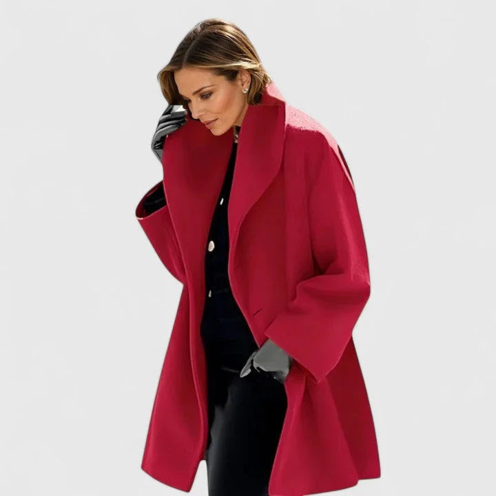 Katherine | Women's Wrap Coat Shawl Collar Button Front