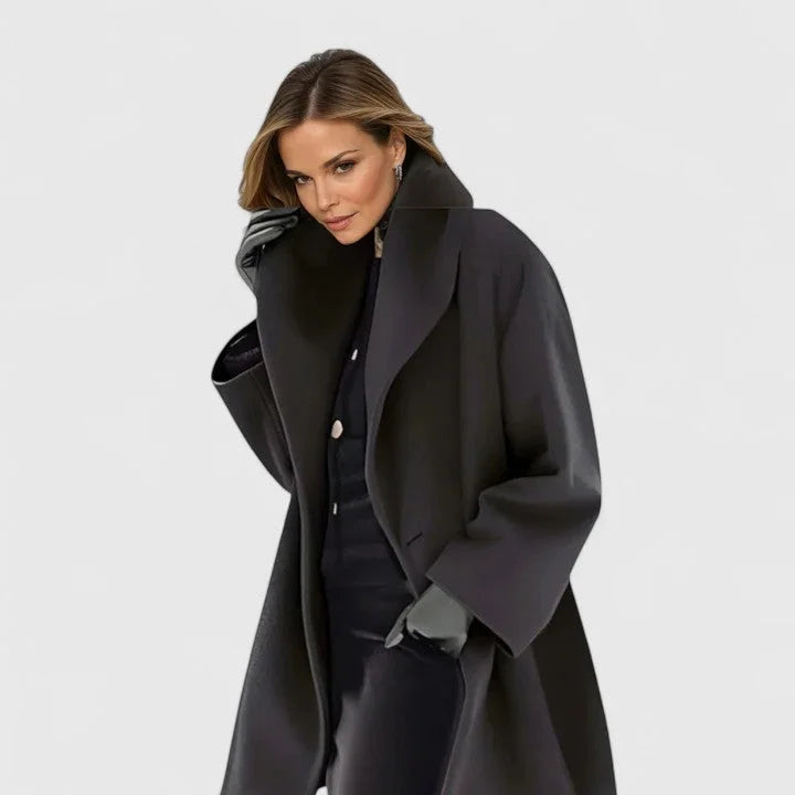 Katherine | Women's Wrap Coat Shawl Collar Button Front