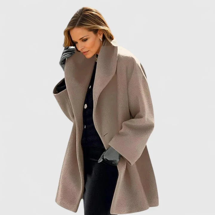 Katherine | Women's Wrap Coat Shawl Collar Button Front