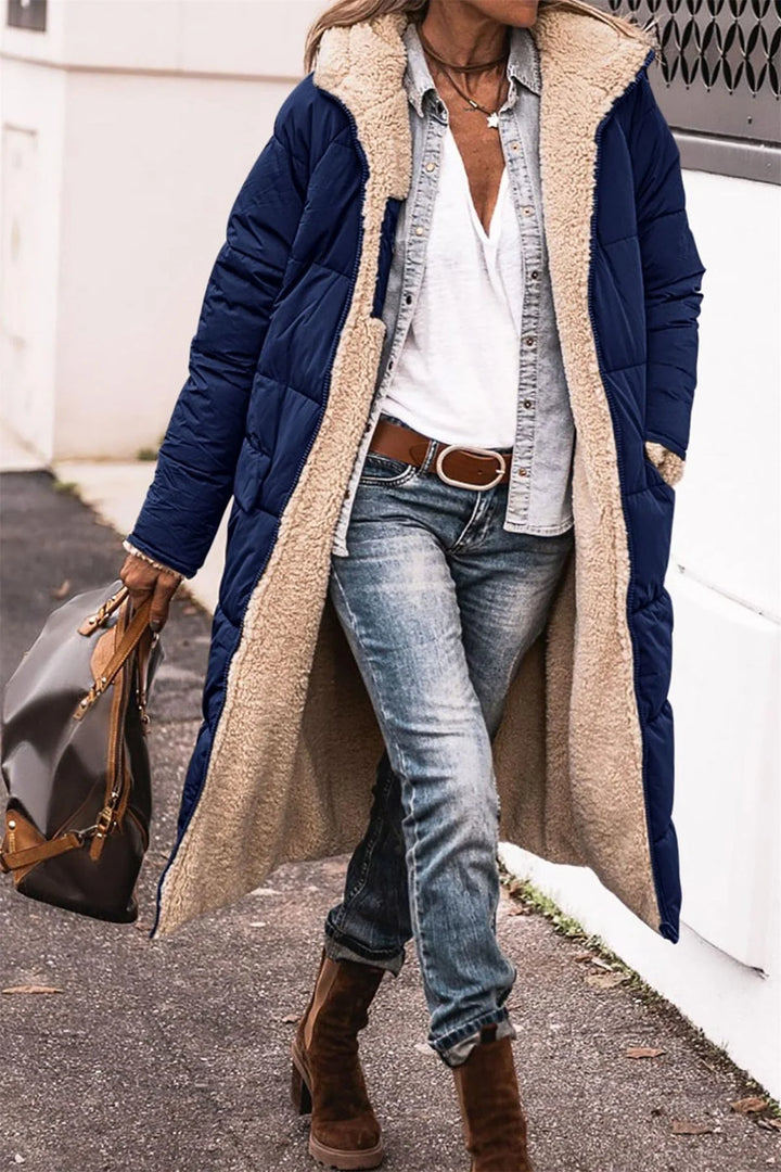 Katie | Women's Longline Puffer Jacket Sherpa Lined