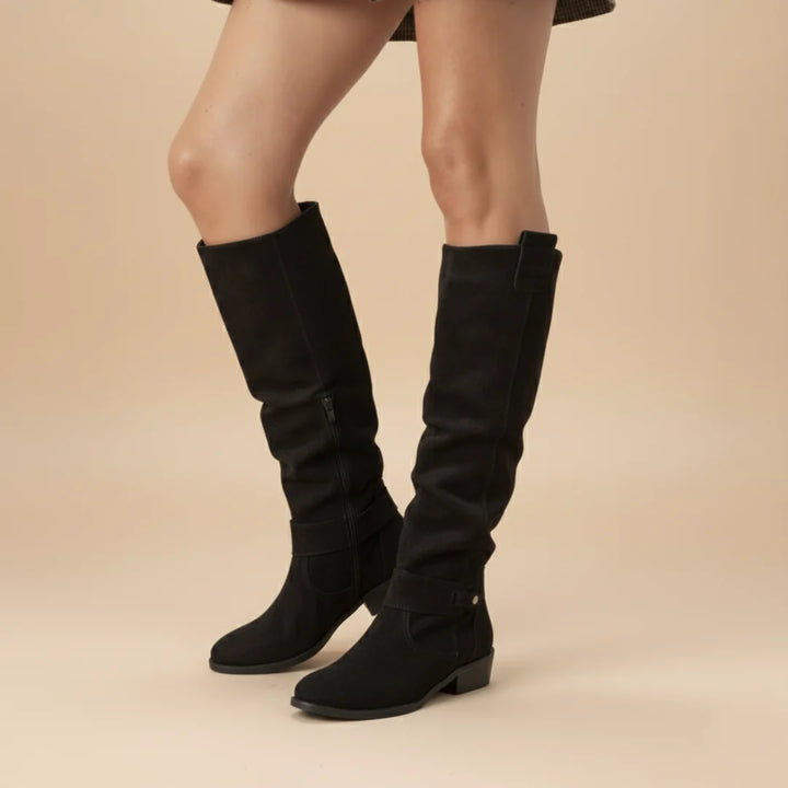 Kylie | Women's Knee High Boots Block Heel Pull On
