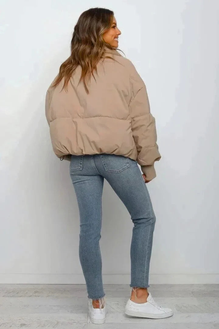 Lisa | Women's Cropped Puffer Jacket Ribbed Cuffs