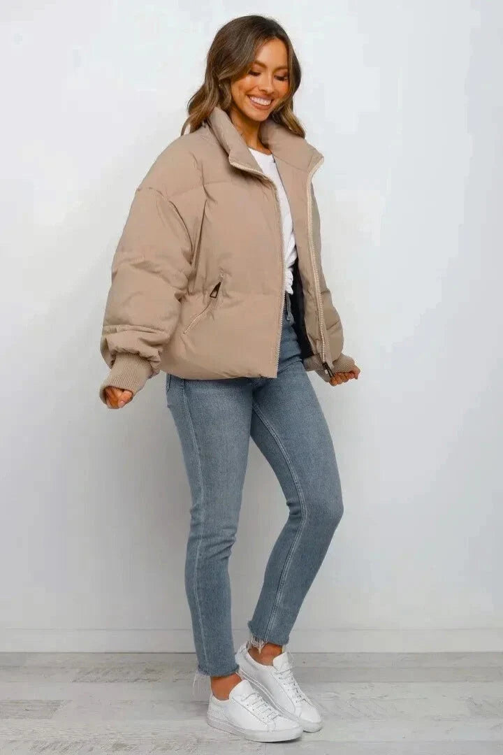 Lisa | Women's Cropped Puffer Jacket Ribbed Cuffs