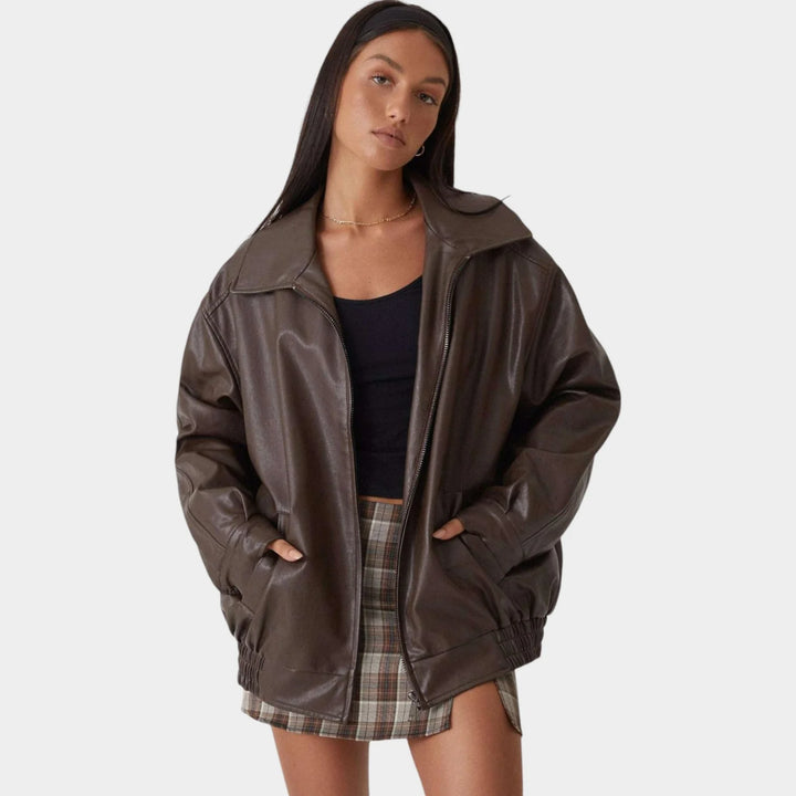 Lydia | Women's Oversized Bomber Jacket Zip Front