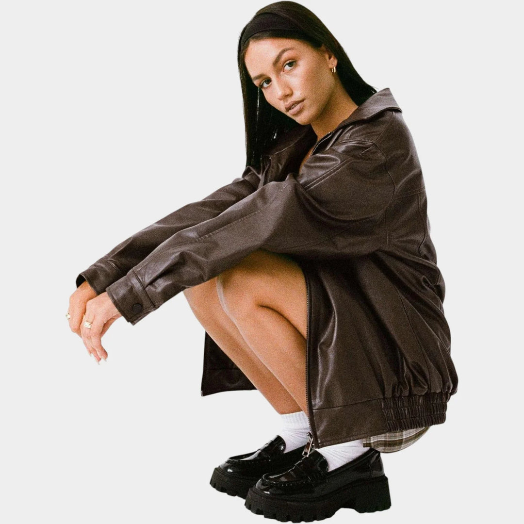 Lydia | Women's Oversized Bomber Jacket Zip Front