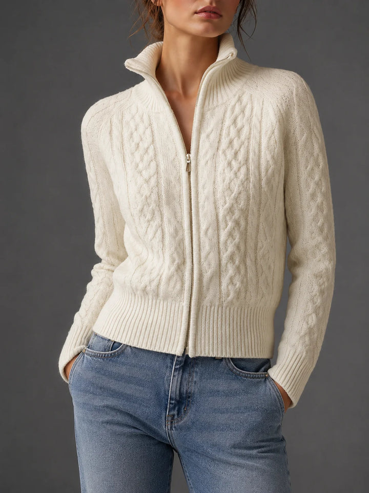 Lynn | Women's Chunky Knit Cardigan Zip Up