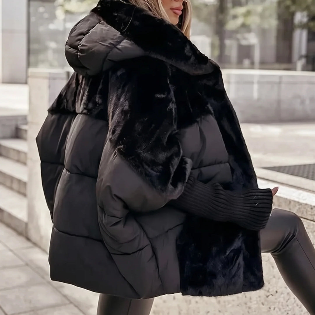 Maggie | Women's Hooded Puffer Coat Plush Faux Fur