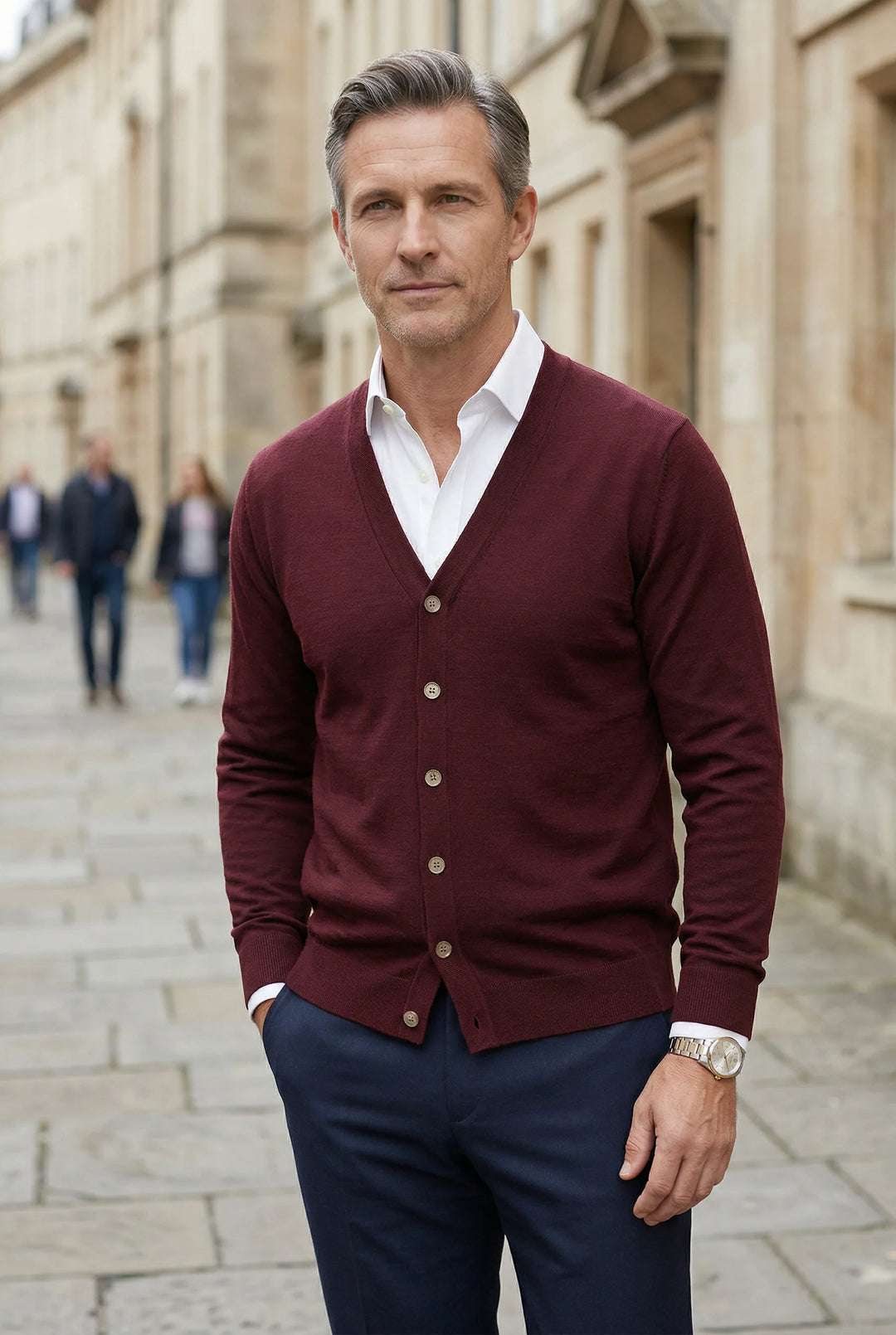 Mike | Men's V Neck Cardigan Button Front