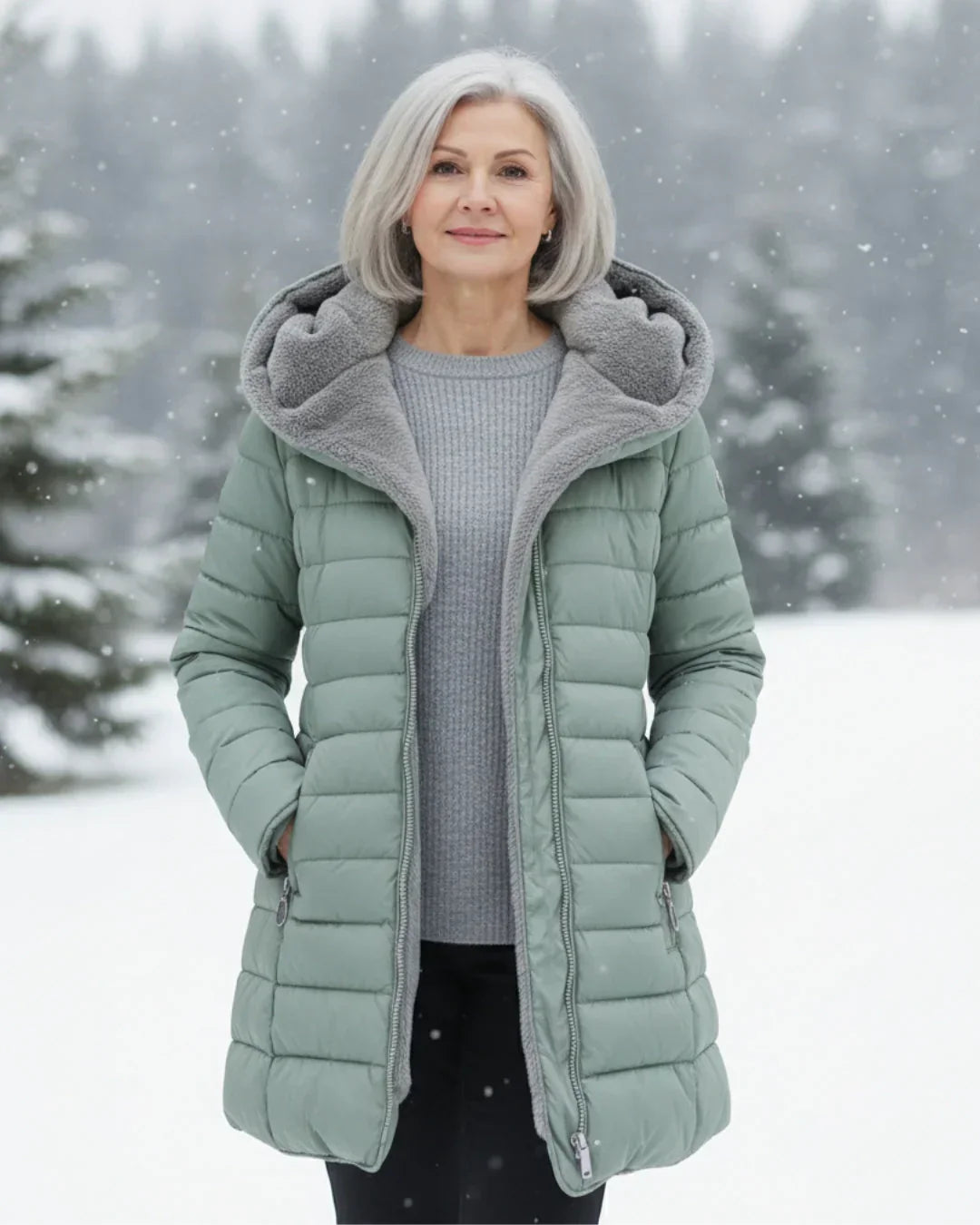 Morgan | Women's Long Quilted Coat Hooded Puffer