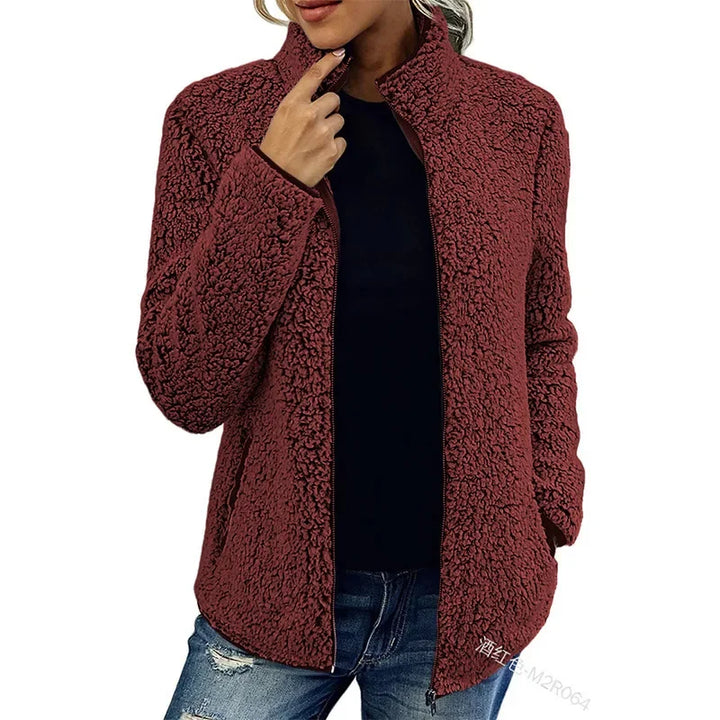Rose | Women's Teddy Jacket Half Zip Pullover