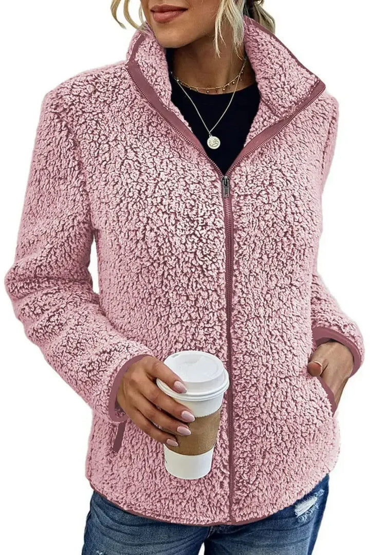Rose | Women's Teddy Jacket Half Zip Pullover