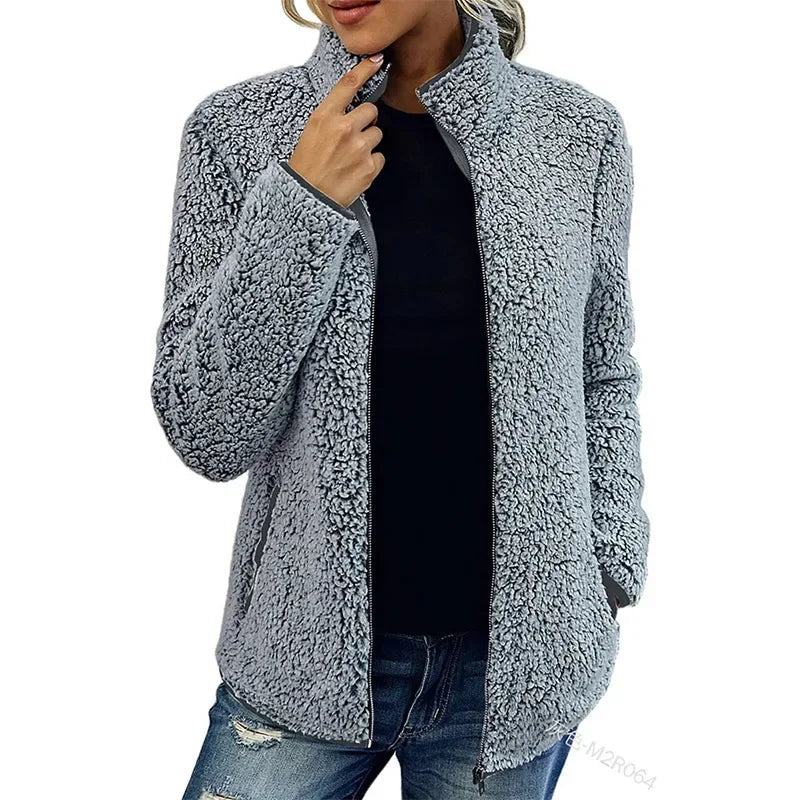 Rose | Women's Teddy Jacket Half Zip Pullover