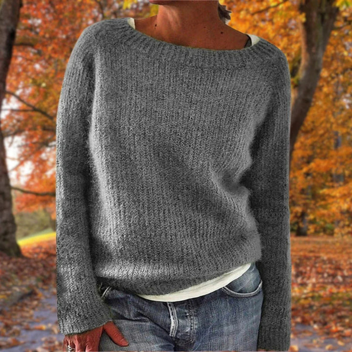 Ruby | Women's Boat Neck Sweater Contrast Layer Hem