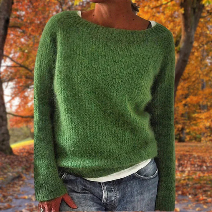 Ruby | Women's Boat Neck Sweater Contrast Layer Hem