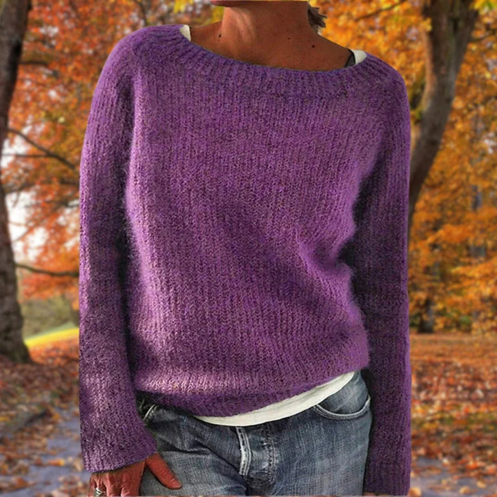 Ruby | Women's Boat Neck Sweater Contrast Layer Hem