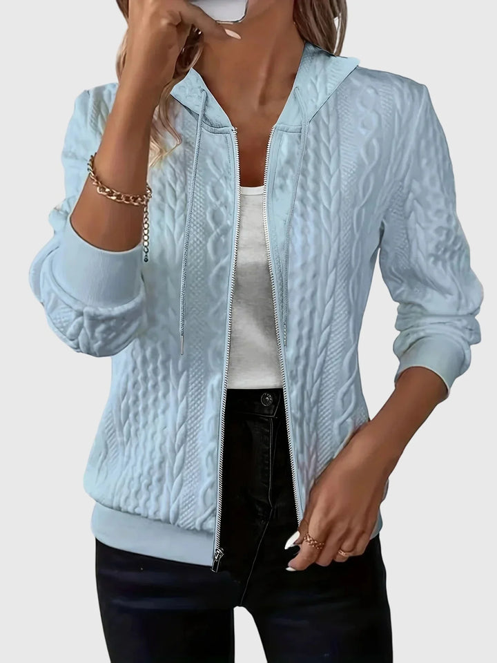 Stacy | Women's Zip Up Hoodie Knit Texture
